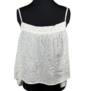Aerie Gold Metallic Clip Dot Cami Top women's Large party beachy flowy Y2K layer